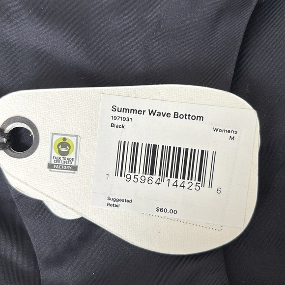 NWT Prana Summer Wave Solid Black mid rise full coverage Swim Bikini Bottom - Picture 12 of 13